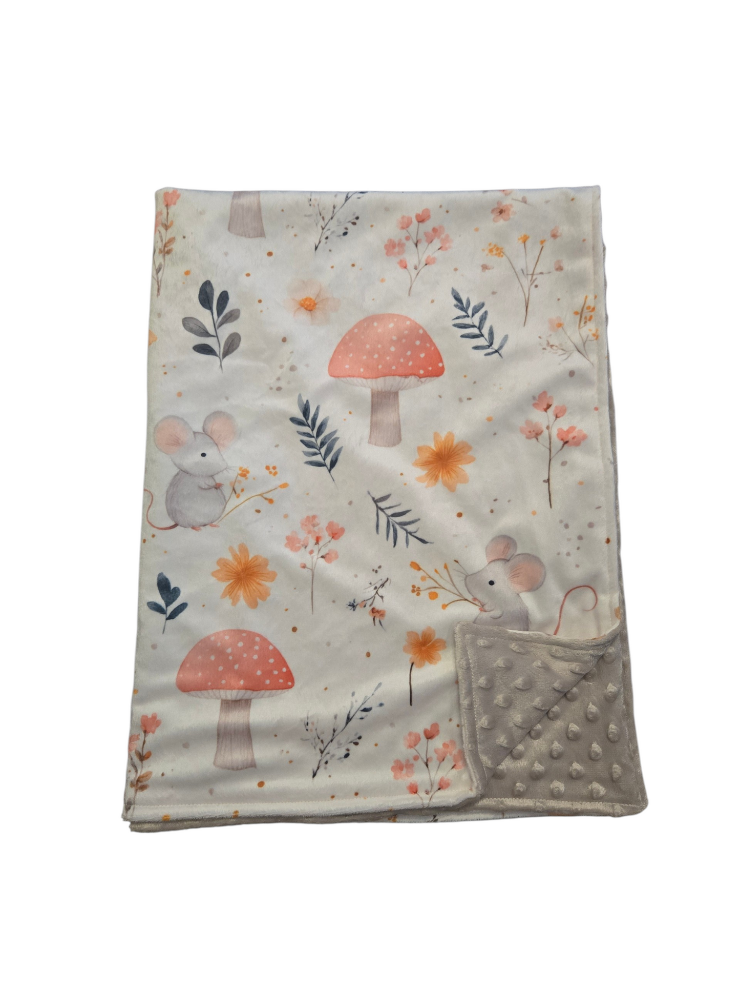 Couverture minky champignons