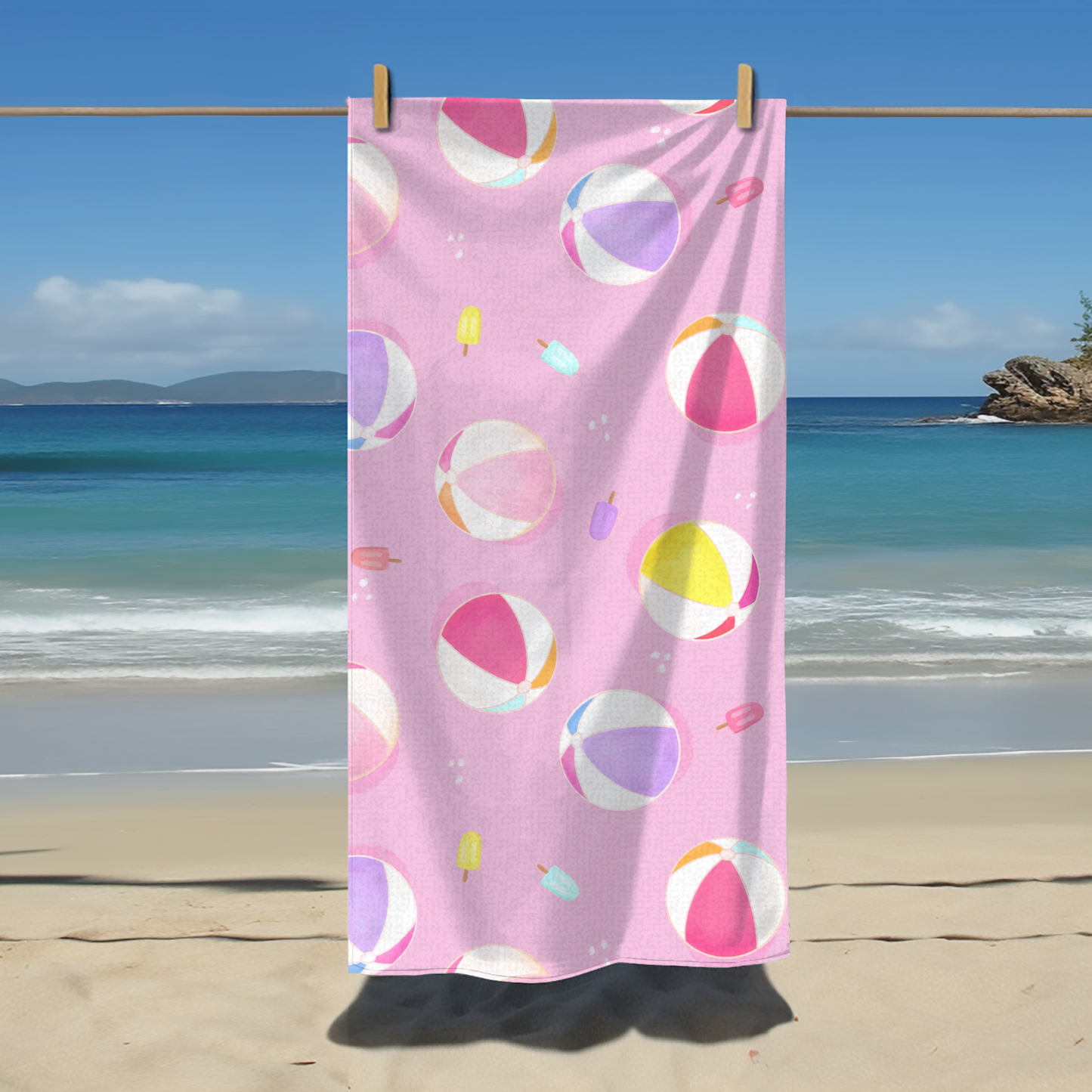 Serviette ballons de plage (livraison pour mars)