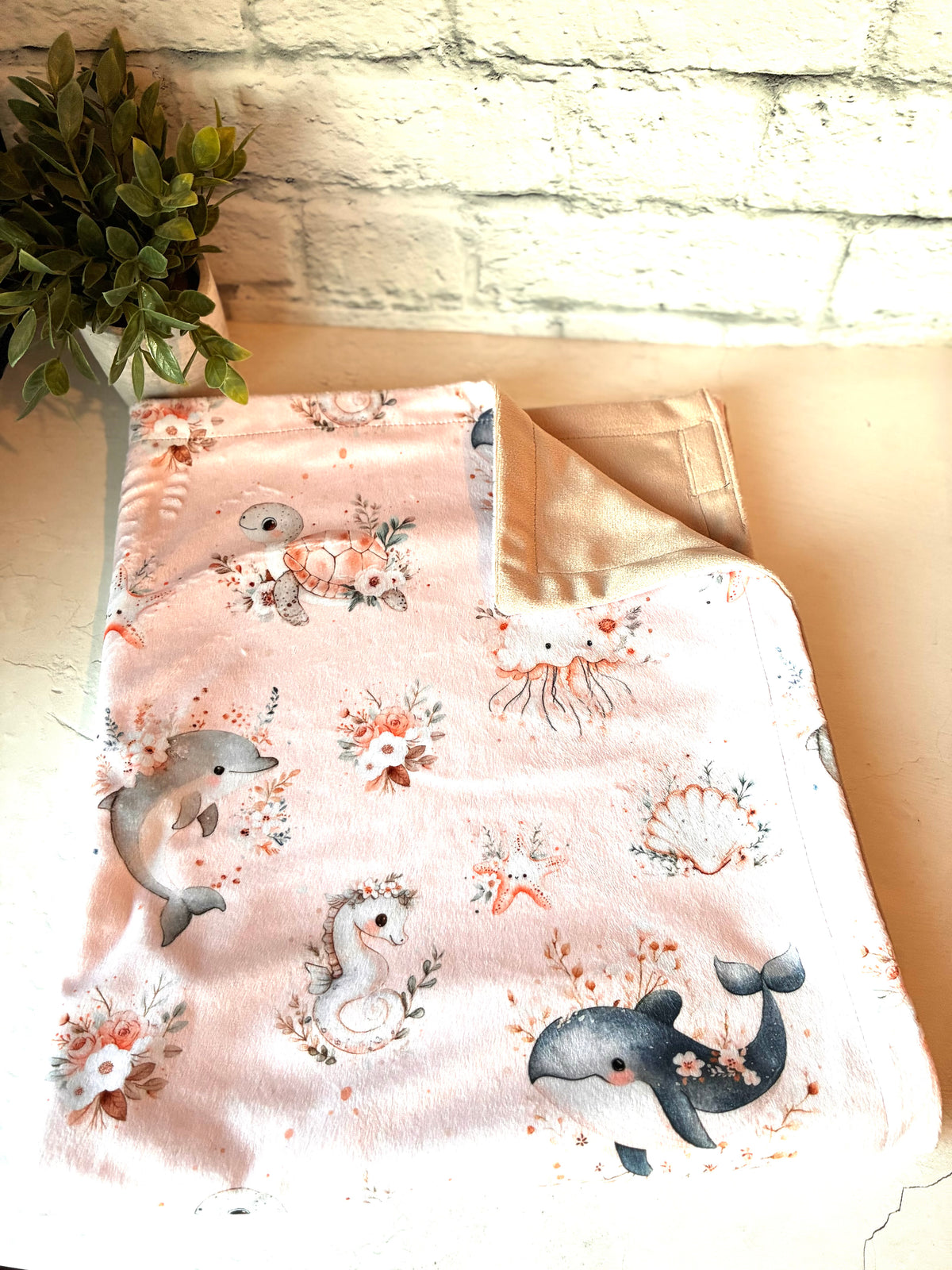 Couverture minky baleine