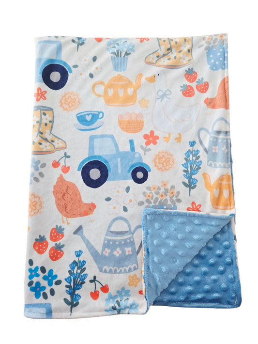 Couverture minky doux printemps