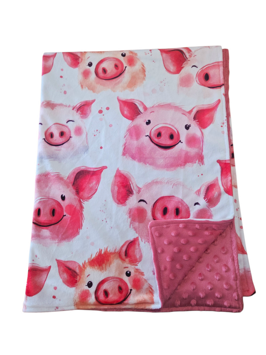Couverture minky cochons