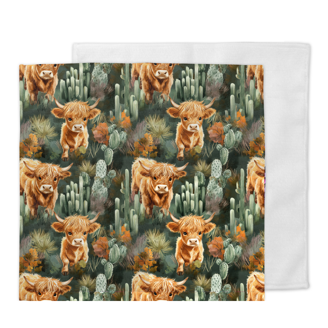 Débarbouillette vache highland cactus (précommande pour fin octobre)