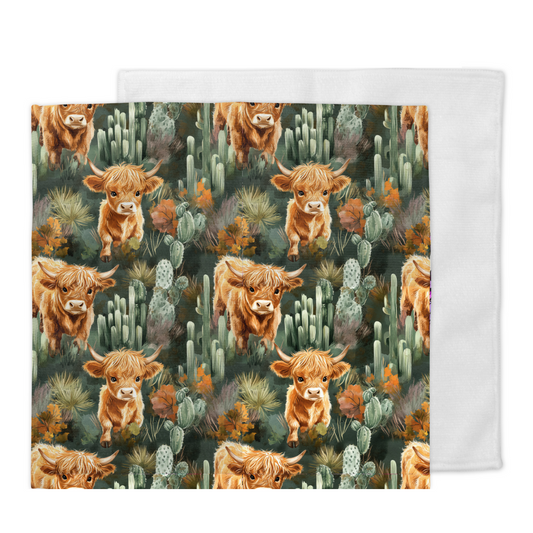 Débarbouillette vache highland cactus (précommande pour fin octobre)