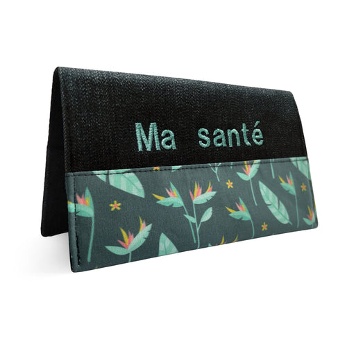 Protège carnet de santé - fleurs oiseaux du paradis (Collaboration avec lolikö)