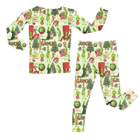Pyjamas 2 pièces Grincheux de noël 2 à 14ans (précommande pour début novembre)