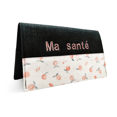 Protège carnet de santé - pêches (collaboration avec lolikö)
