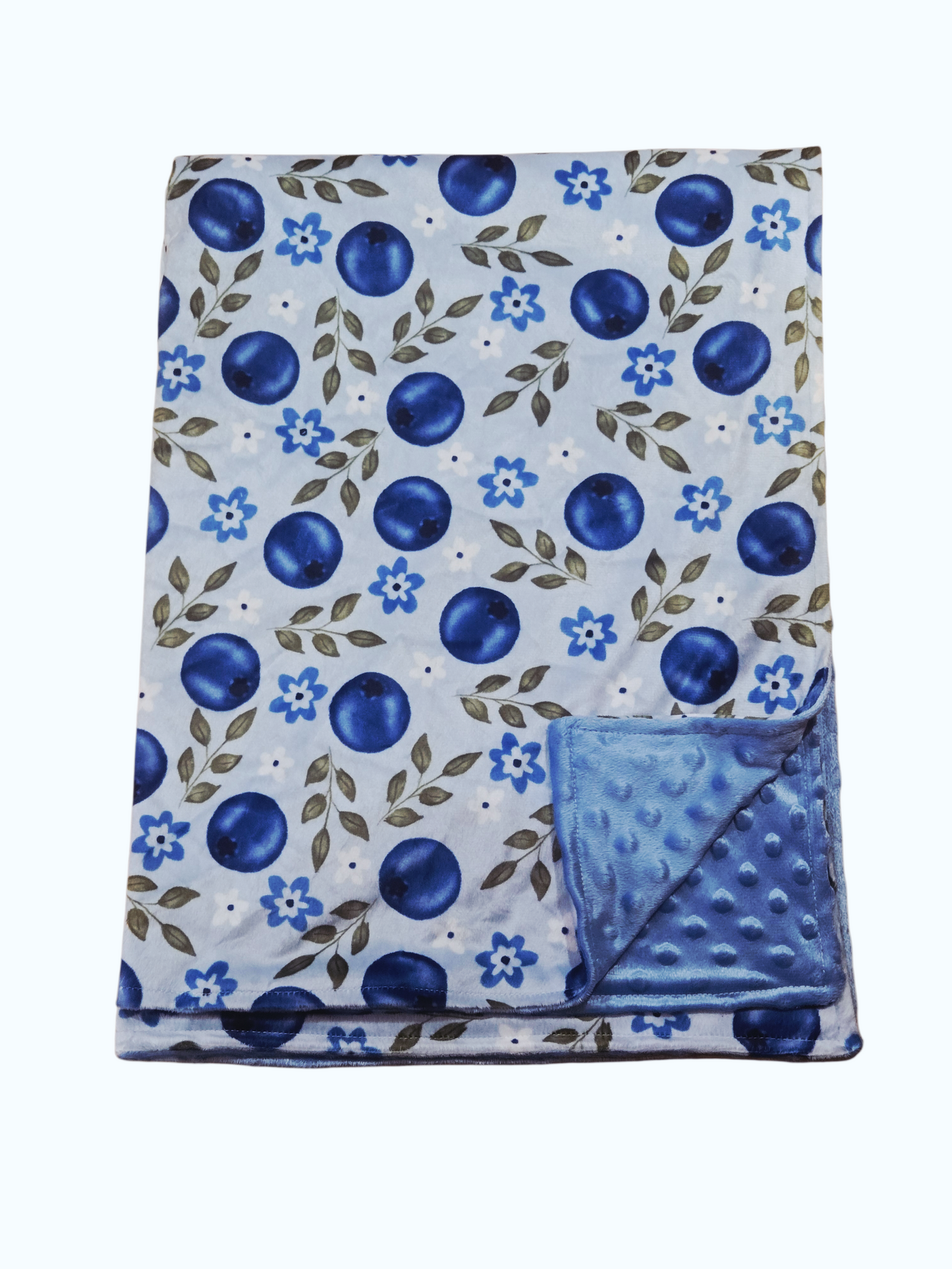 Couverture minky bleuets
