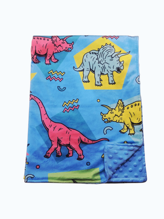 Couverture minky dinos rétros