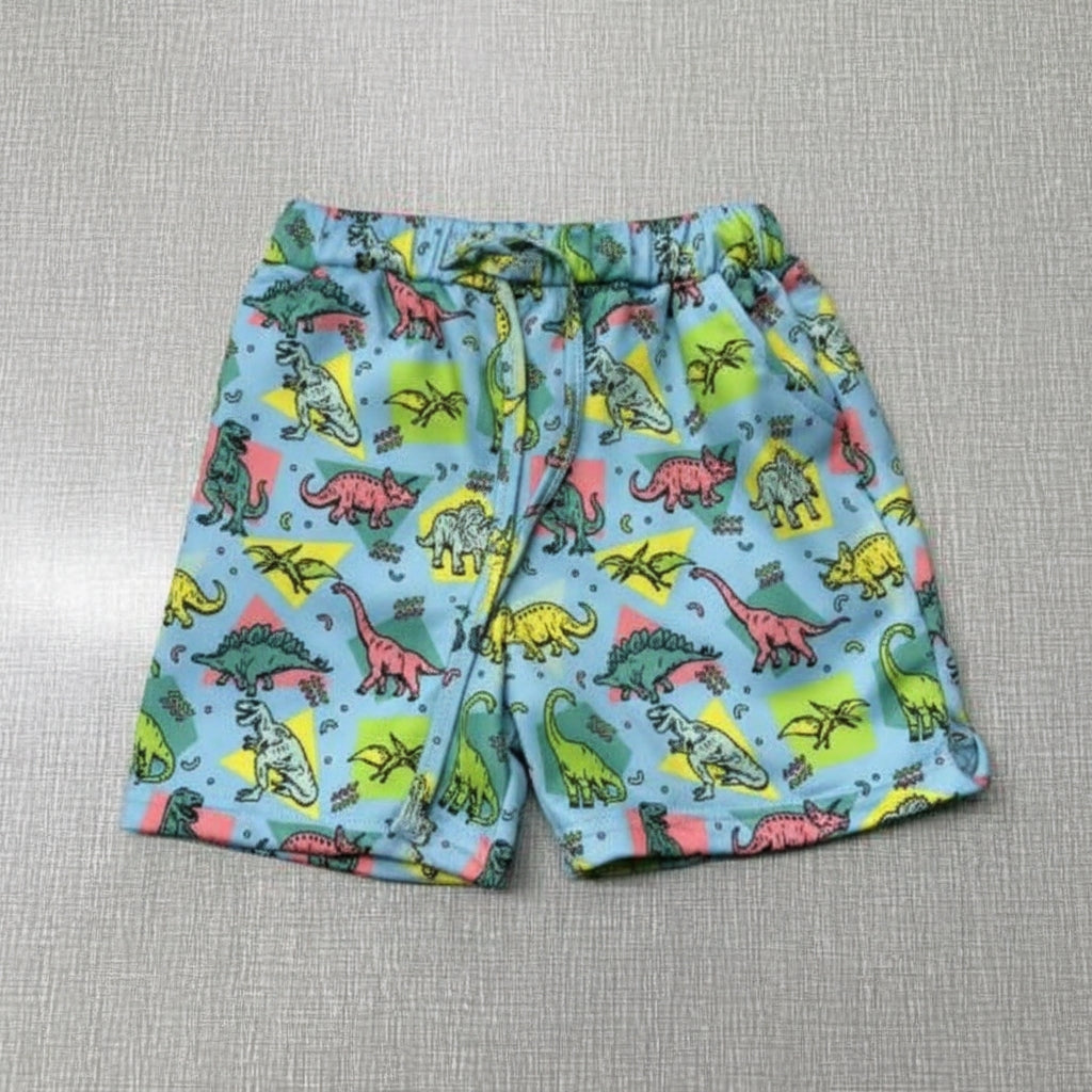 Maillot de bain short dinos rétro