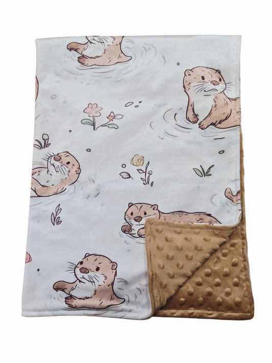 Couverture minky loutres