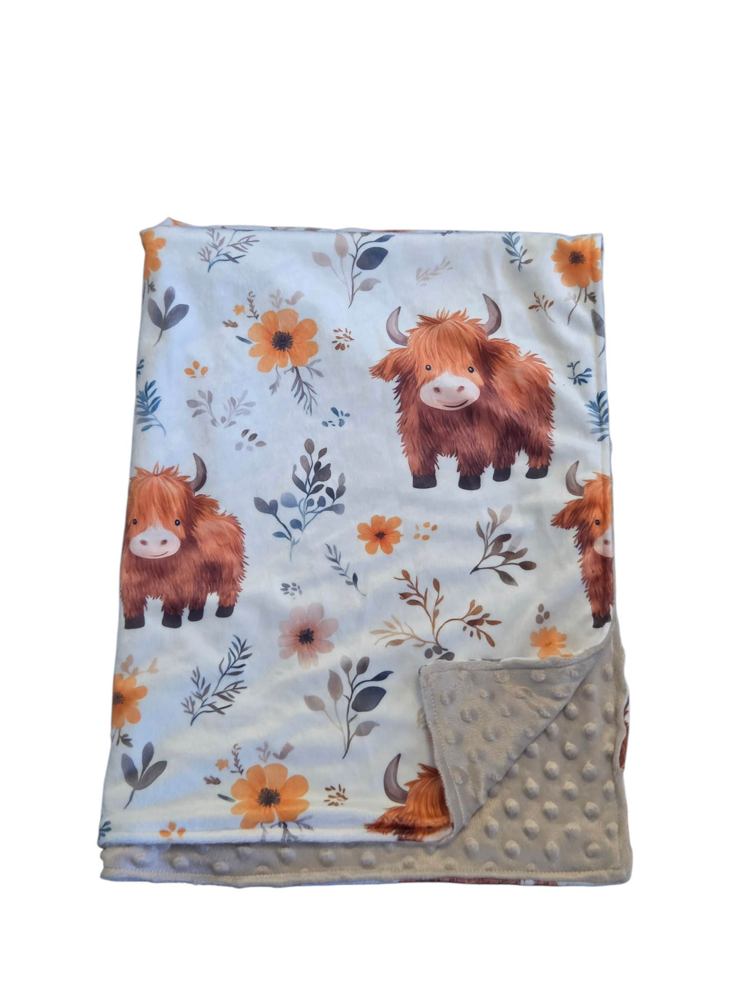 Couverture minky vaches highlands