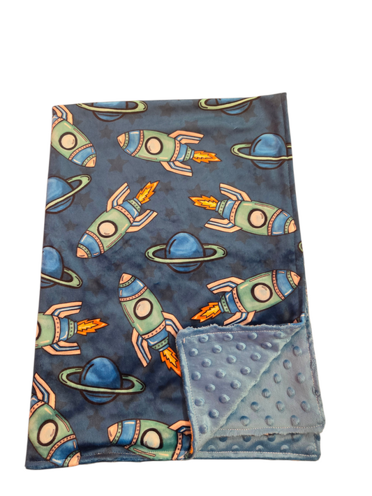 Couverture minky fusées